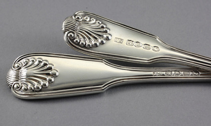 Victorian Silver Fish Servers - Sea Horses, John Stone, Exeter